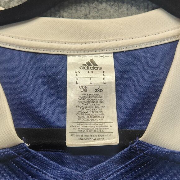 Adidas UC Davis Rugby Jersey Womens Large Stripped Shoulder Embroidered Logos - Picture 4 of 9